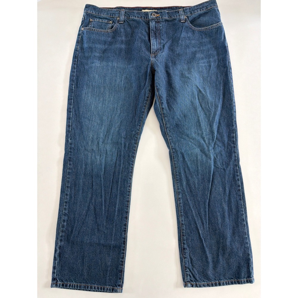 LL Bean Standard Fit Jeans Mens 42x30 Dark Wash Straight Leg Denim